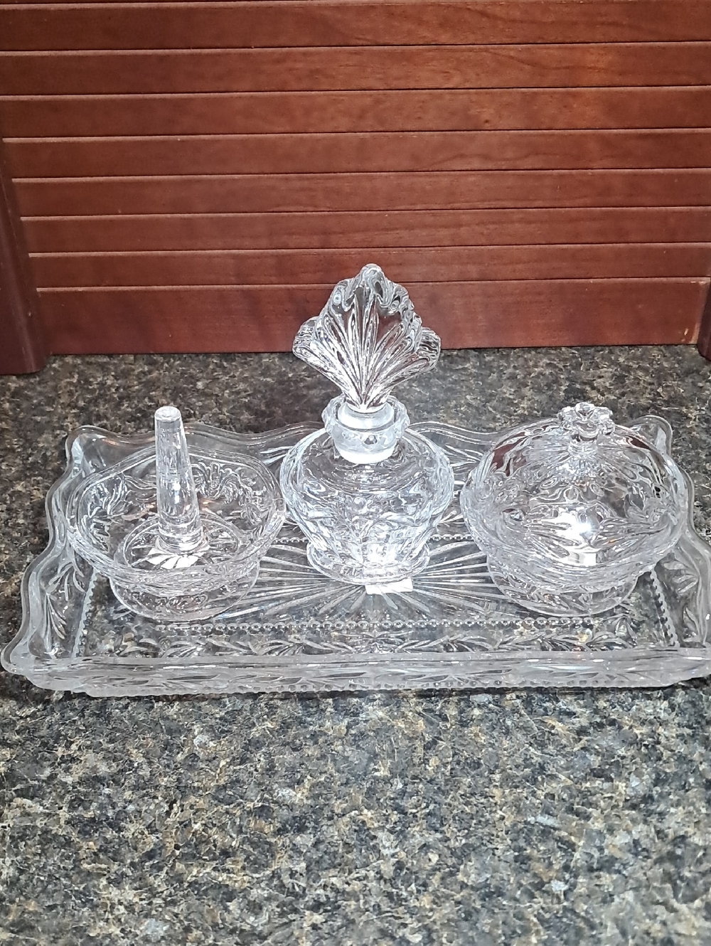 Vintage Fifth Avenue Crystal Vanity Set Like New!